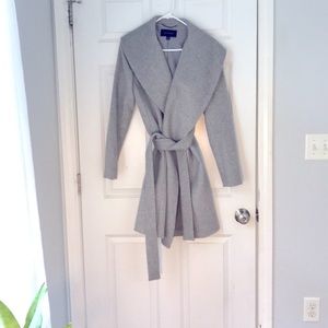 Ann Taylor gray wool wrap coat